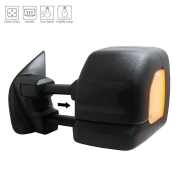 Door Mirror Assembly Left Towing Mirror w/o Blind Spot Detection w/Cover for Nissan TITAN XD SV 2019