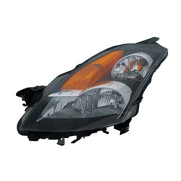 Headlight Assembly Composite Left w/Halogen w/Light Black Bezel for Nissan Altima Hybrid 2007-2009