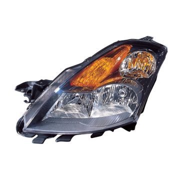 Headlight Assembly Composite Left w/Halogen w/Light Black Bezel CAPA for Nissan Altima Hybrid 2007-2009