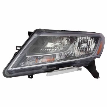 Headlight Assembly Composite Left Halogen Black Bezel Chrome Trim for Nissan Pathfinder 2013-2016