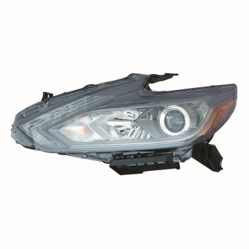 Headlight Assembly Composite Left LED w/LED DRL w/Smoke Lens CAPA for Nissan Altima Sedan 2016-2018