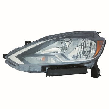 Headlight Assembly Composite Left Halogen CAPA for Nissan Sentra S SV FE+S 2016-2019