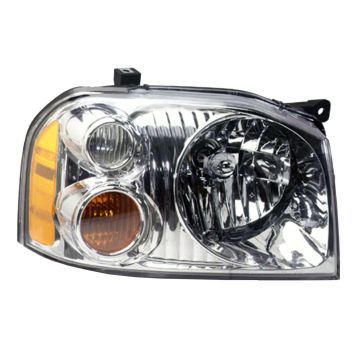 Headlight Assembly Composite Right w/Aluminized Bezel CAPA for Nissan Frontier XE 2001-2004