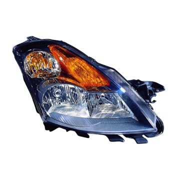 Headlight Assembly Composite Right w/Halogen w/Light Black Bezel CAPA for Nissan Altima Hybrid 2007-2009