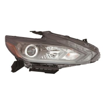 Headlight Assembly Composite Right LED w/LED DRL w/Smoke Lens CAPA for Nissan Altima Sedan 2016-2018