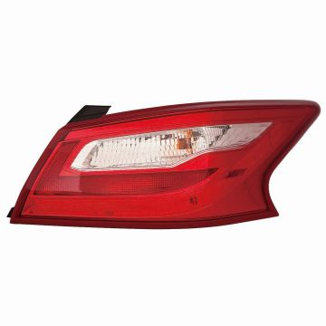Tail Light Assembly Right Outer w/o Smoke Lens CAPA for Nissan Altima 2016-2017