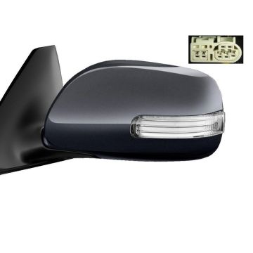 Door Mirror Assembly Left Power Non-Heated w/Signal Lamp Black (Code 202) w/Cover for Scion tC 2011-2016