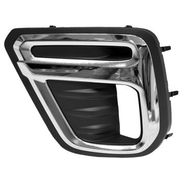 Bumper Insert Front Left Fog Lamp Bezel w/LED Fog Lamps Chrome Trim for Subaru Forester Premier Touring 2019-2021