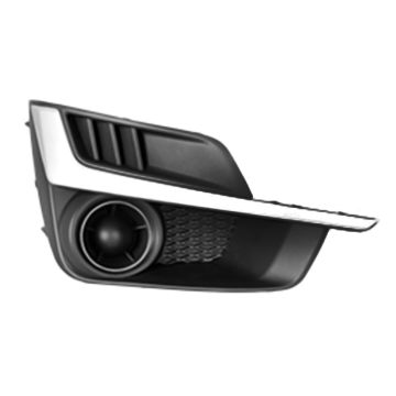Bumper Insert Front Right Fog Lamp Opening Cover w/o Fog Lamps w/Painted Silver Molding for Subaru Impreza 2015-2016