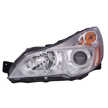 Headlight Assembly Composite Left Chrome Bezel for Subaru Outback 2013-2014