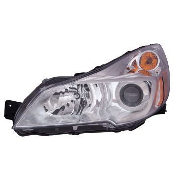 Headlight Assembly Composite Left Chrome Bezel CAPA for Subaru Outback 2013-2014