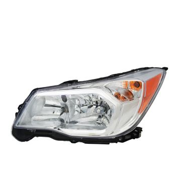 Headlight Assembly Composite Left Halogen Chrome Bezel for Subaru Forester 2014-2016