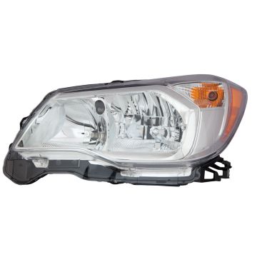 Headlight Assembly Composite Left Halogen Chrome Bezel CAPA for Subaru Forester 2014-2016