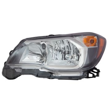 Headlight Assembly Composite Left Halogen Gray Bezel CAPA for Subaru Forester 2014-2016