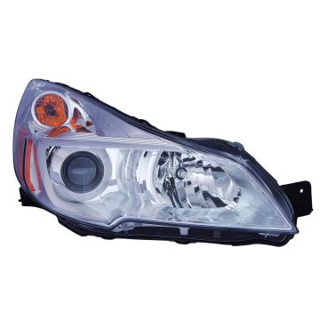Headlight Assembly Composite Right Chrome Bezel CAPA for Subaru Outback 2013-2014