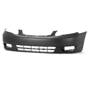 Bumper Cover Front Primed CAPA for Toyota Corolla LE CE 2003-2004