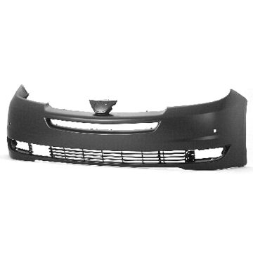 Bumper Cover Front w/Park Sensor w/Radar Cruise Primed CAPA for Toyota Sienna 2004-2005