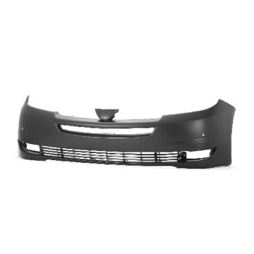 Bumper Cover Front w/Park Sensor w/o Radar Cruise Primed for Toyota Sienna 2004-2005