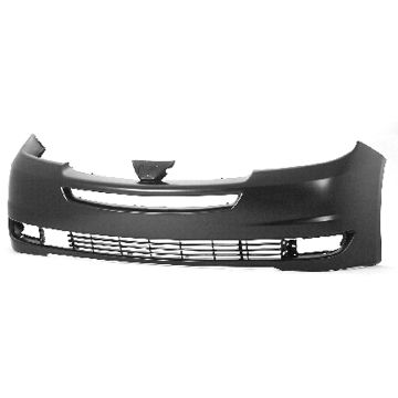Bumper Cover Front w/o Park Sensor w/Radar Cruise Primed CAPA for Toyota Sienna 2004-2005