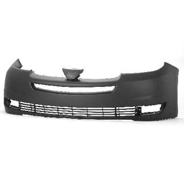 Bumper Cover Front w/o Park Sensor w/o Radar Cruise Primed CAPA for Toyota Sienna 2004-2005