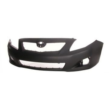 Bumper Cover Front w/o Spoiler Holes CAPA for Toyota Corolla Base LE XLE CE 2009-2010