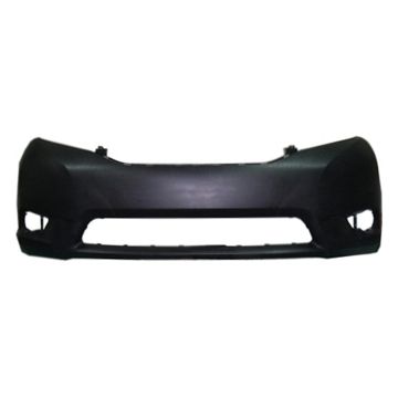 Bumper Cover Front w/o Park Assist Sensors Primed for Toyota Sienna Base LE XLE 2011-2017