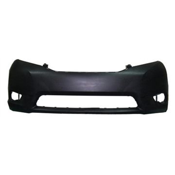 Bumper Cover Front w/o Park Assist Sensors Primed CAPA for Toyota Sienna Base LE XLE 2011-2017