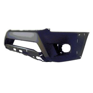 Bumper Cover Front w/Wheel Opening Flares Fine Textured Black CAPA for Toyota Tacoma Base Pre Runner 2012-2015