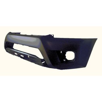 Bumper Cover Front w/o Wheel Opening Flares Fine Textured Black CAPA for Toyota Tacoma Base 2012-2015