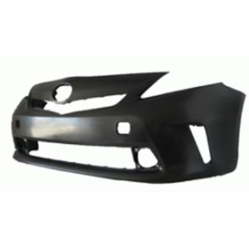 Bumper Cover Front Halogen Headlamps w/o Pre-Collision System Primed CAPA for Toyota Prius V 2012-2014
