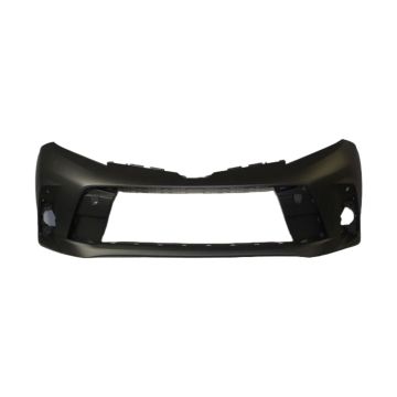 Bumper Cover Front w/o Park Distance Sensors Primed CAPA for Toyota Sienna L LE XLE Premium XLE 2018-2020