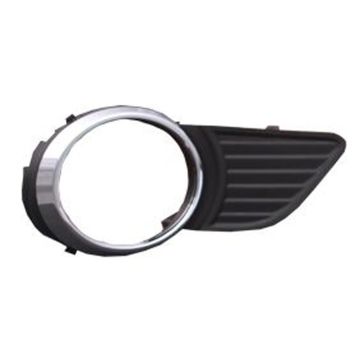Bumper Insert Front Right Fog Lamp Bezel w/Park Sensor w/Fog Lamps Chrome/Black for Toyota Sienna Base LE XLE 2011-2017