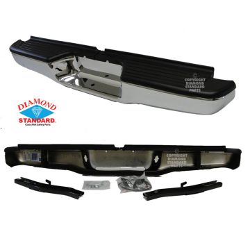 Bumper Face Bar Rear w/Standard Bed Bright Deluxe Chrome CAPA for Toyota Tacoma 1995-2004