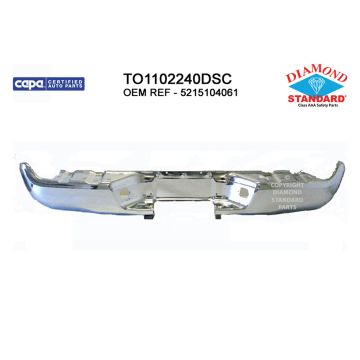 Bumper Face Bar Rear w/Limited Pkg w/o Sport Pkg w/SR5 Pkg Chrome CAPA for Toyota Tacoma Pre Runner Base Base Prerunner SR5 Prerunner TRD Sport Prerunner 2005-2015