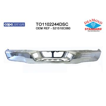 Bumper Face Bar Rear w/o Rock Warrior Pkg w/o Parking Assist Chrome CAPA for Toyota Tundra 2007-2013