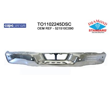 Bumper Face Bar Rear w/o Rock Warrior Pkg w/Parking Assist Chrome CAPA for Toyota Tundra 2007-2013