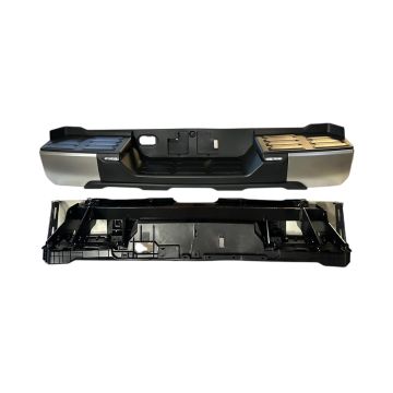 Bumper Assembly Rear w/o Parking Sensors w/Back-up Lamp w/o Tow Hitch Satin Chrome for Toyota Tundra 2022-2024