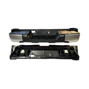Bumper Assembly Rear w/Parking Sensors w/Back-up Lamp w/o Tow Hitch Satin Chrome for Toyota Tundra 2022-2024