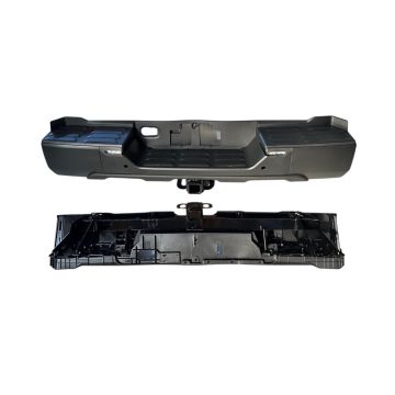 Bumper Assembly Rear w/Parking Sensors w/Back-up Lamp w/Tow Hitch Black for Toyota Tundra 2022-2024