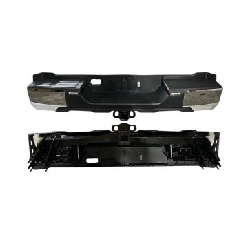 Bumper Assembly Rear w/o Parking Sensors w/Back-up Lamp w/Tow Hitch Chrome for Toyota Tundra 2022-2024