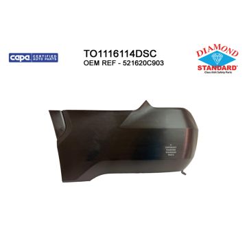 Bumper Cover Rear Left w/o Wheel Opening Mouldings w/o Parking Sensors Primed CAPA for Toyota Tundra 2022-2024