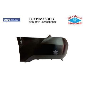 Bumper Cover Rear Left w/Wheel Opening Mouldings w/o Parking Sensors Primed CAPA for Toyota Tundra 2022-2024
