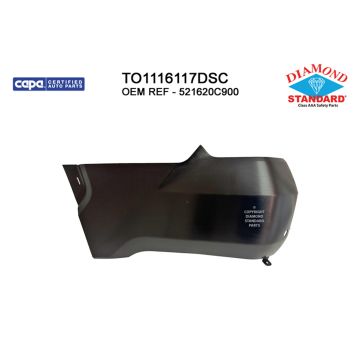 Bumper Cover Rear Left w/Wheel Opening Mouldings w/Parking Sensors Primed CAPA for Toyota Tundra 2022-2024