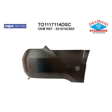 Bumper Cover Rear Right w/o Wheel Opening Mouldings w/o Parking Sensors Primed CAPA for Toyota Tundra 2022-2024