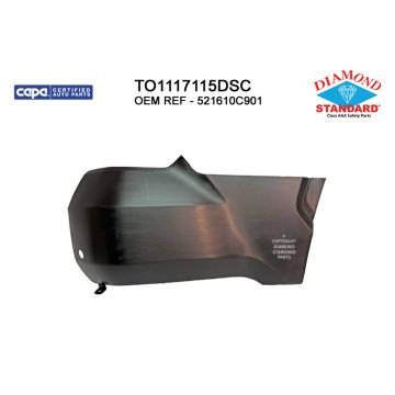 Bumper Cover Rear Right w/o Wheel Opening Mouldings w/Parking Sensors Primed CAPA for Toyota Tundra 2022-2024