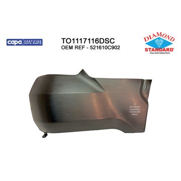 Bumper Cover Rear Right w/Wheel Opening Mouldings w/o Parking Sensors Primed CAPA for Toyota Tundra 2022-2024
