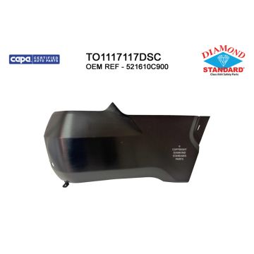 Bumper Cover Rear Right w/Wheel Opening Mouldings w/Parking Sensors Primed CAPA for Toyota Tundra 2022-2024