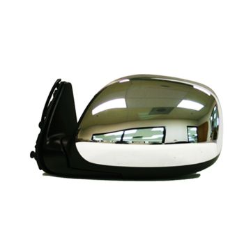 Door Mirror Assembly Left Non-Heated Power Remote Textured Black w/Chrome Housing for Toyota Tundra 2000-2004