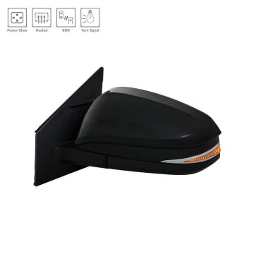 Door Mirror Assembly Left w/Signal Lamp w/Blind Spot Detection From 11-14 North America Built for Toyota RAV4 2015-2018