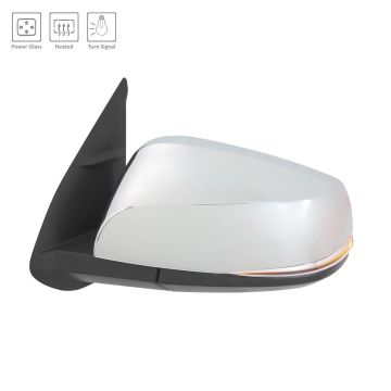 Door Mirror Left w/o Blind Spot Detection w/Signal Lamps w/Cover Chrome for Toyota Tacoma 2016-2023